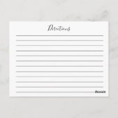 Pfefferkins Blumenrezeptkarte im Herbst Postkarte (Rückseite)