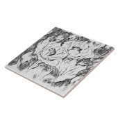 Pfefferkuchen, handgezeichnet, Blume mit Blumenmot Fliese (Seite)