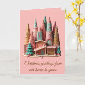 Pfefferkuchenhäuser Kitsch Germanische Weihnachts  Karte (Gelbe Blume)