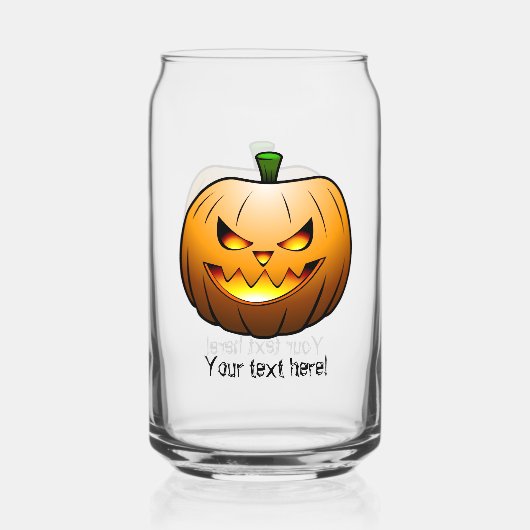 Pfefferkürbisgesicht Dosenglas (Rückseite)