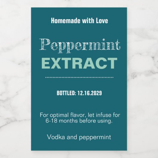 Pfefferminz-Extrakt Modern Label Aufkleber VLL1rt (Einzelnes Label)