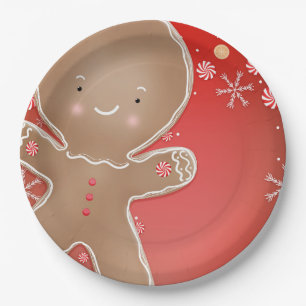Pfefferminz-Gingerbread-Keks-Weihnachtsfeier Pappteller