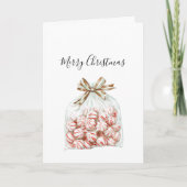 Pfefferminz Grün Rot Blumig Weihnachten Karte (Vorderseite)