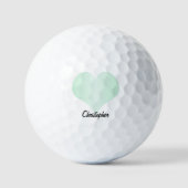 Pfefferminz-Herz-Design personalisiert Golfball (Vorderseite)
