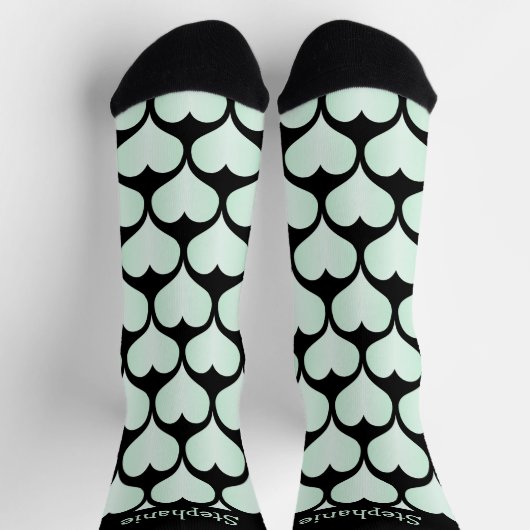 Pfefferminz-Herzen Design personalisiert Socken (Oben)
