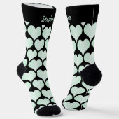 Pfefferminz-Herzen Design personalisiert Socken (Gewinkelt)