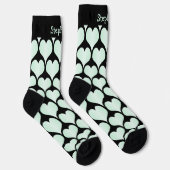 Pfefferminz-Herzen Design personalisiert Socken (Rechts)