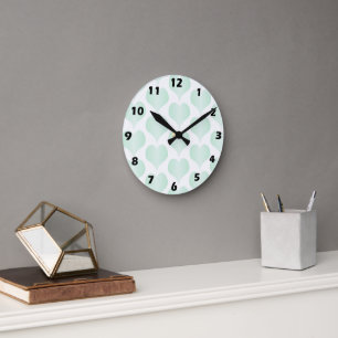 Pfefferminz Herzen Design Runde Wanduhr