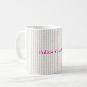 Pfefferminz Herzen Rosa Streifen Kaffeetasse (Vorderseite Links)