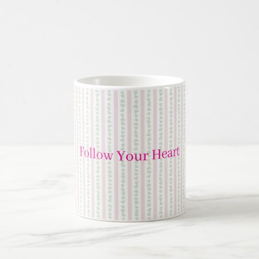Pfefferminz Herzen Rosa Streifen Kaffeetasse (Mittel)