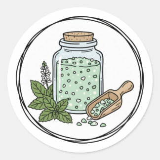 Pfefferminz-Peelings-Label-Illustration | Minze Sp Runder Aufkleber