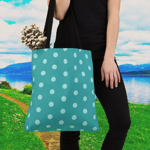 Pfefferminz-Polka-Punkt-Große-Schultertasche Tasche