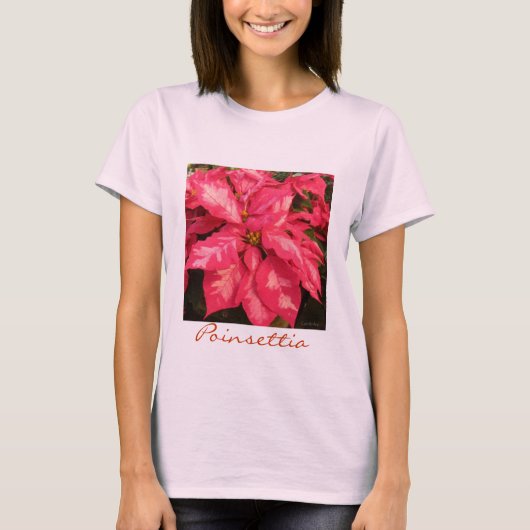 Pfefferminz-rosa Poinsettia T-Shirt (Vorderseite)