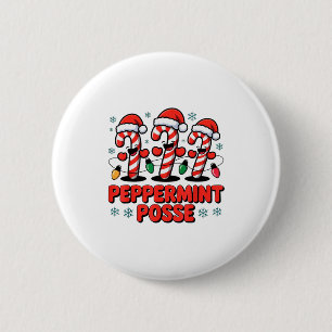 Pfefferminz-Sse-Zuckerrohr lustiger Weihnachtsmann Button