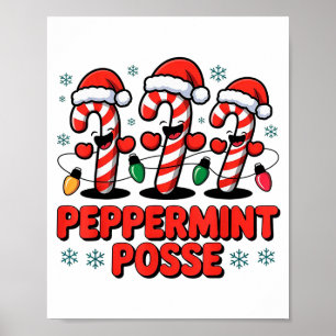 Pfefferminz-Sse-Zuckerstangen-lustiger-Weihnachtsm Poster