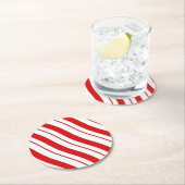 Pfefferminz-Streifen Runder Pappuntersetzer (Vor Ort)