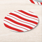 Pfefferminz-Streifen Runder Pappuntersetzer (Angewinkelt)