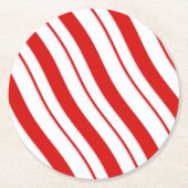 Pfefferminz-Streifen Runder Pappuntersetzer (Vorderseite)