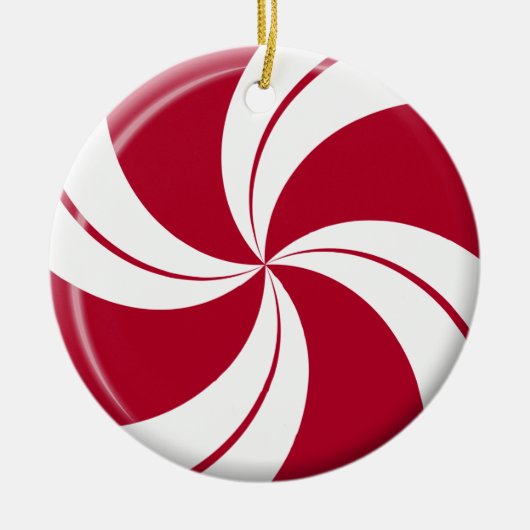 Pfefferminz-Strudel-Streifen u. Minze-Süßigkeit Keramikornament (Vorne)