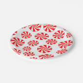 Pfefferminz-Süßigkeits-frohe Weihnacht-Party Pappteller (Schrägansicht)