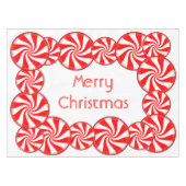 Pfefferminz-Süßigkeits-frohe Weihnachten Tischdecke (Vorderseite (Horizontal))