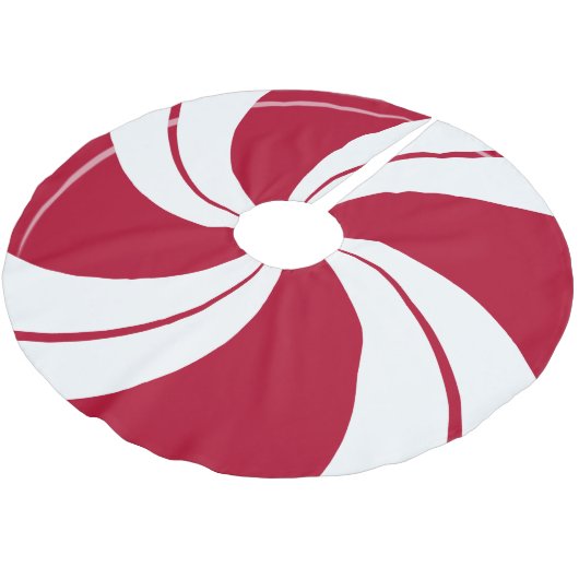 Pfefferminz-Süßigkeits-Strudel Polyester Weihnachtsbaumdecke (Schrägansicht)