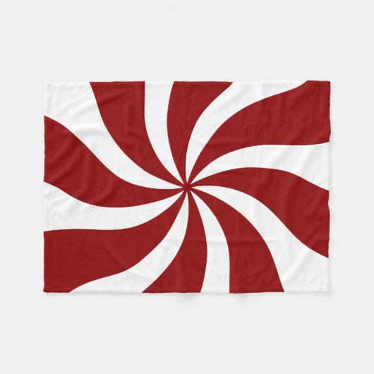 Pfefferminz-Süßigkeits-Strudel-Rot und Weiß Fleecedecke (Vorderseite (Horizontal))