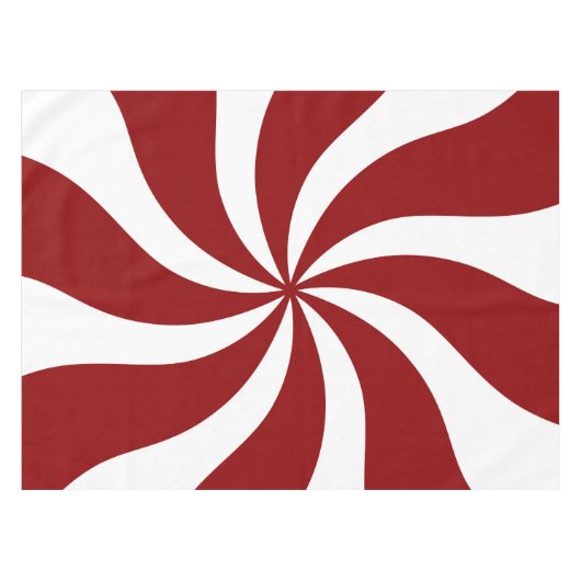 Pfefferminz-Süßigkeits-Strudel-Rot und Weiß Tischdecke (Vorderseite (Horizontal))