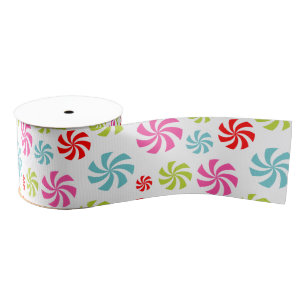 Pfefferminz-Swirbel-Muster – Farbige Bonbon-Design Ripsband