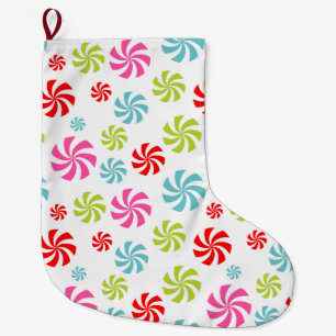 Pfefferminz-Swirbel-Muster – Farbige Candy-Design Großer Weihnachtsstrumpf