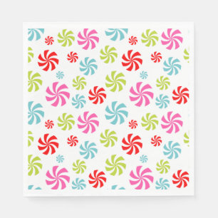 Pfefferminz-Swirbel-Muster – Farbige Candy-Design Serviette