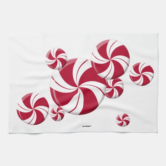 Pfefferminz-Swirllinien-Süßigkeit Geschirrtuch (Horizontal)