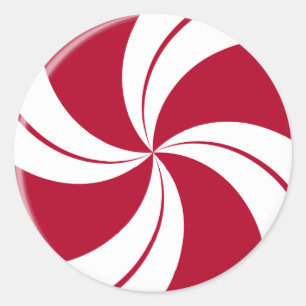 Pfefferminz-Swirllinien-Süßigkeit Runder Aufkleber