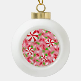 Pfefferminz-Swirls-Geschenkanhänger Keramik Kugel-Ornament