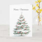 Pfefferminz-Weihnachtsbaum Karte (Gelbe Blume)