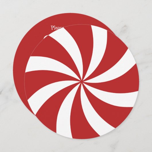 Pfefferminz-Weihnachtssüßigkeits-Strudel Einladung (Vorne/Hinten)