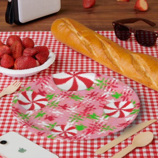 Pfefferminz Wirbel Pappteller (Picknick)