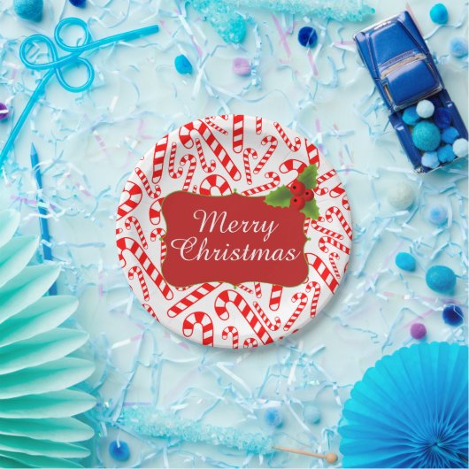 Pfefferminz-Zuckerstange-frohe Weihnacht-Party Pappteller (Party)