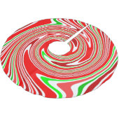 Pfefferminz-Zuckerstange-Strudel-rotes grünes Weiß Polyester Weihnachtsbaumdecke (Schrägansicht)