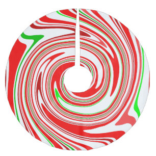 Pfefferminz-Zuckerstange-Strudel-rotes weißes Gr Polyester Weihnachtsbaumdecke