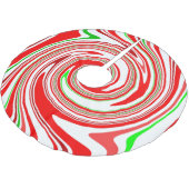 Pfefferminz-Zuckerstange-Strudel-rotes weißes Grün Polyester Weihnachtsbaumdecke (Schrägansicht)