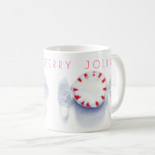 Pfefferminzbonbon "Fröhliche lustige Weihnachten" Kaffeetasse
