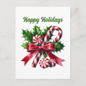 Pfefferminzbonbon Happy Feiertagspostkarte (Vorderseite)