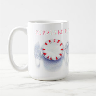 Pfefferminzbonbon Hoher Weißer Becher + Text Kaffeetasse
