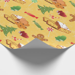 Pfefferminzbonbons, Lebkuchen Mann und Kuchen Geschenkpapier