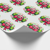 Pfefferminzfreude: Weihnachts-Candy-Charakter Geschenkpapier (Ecke)
