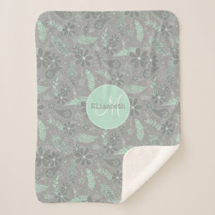 Pfefferminzgraufieber Bohgefedern Doodle Blume Pai Sherpadecke