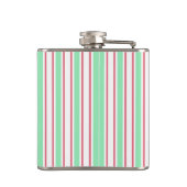 Pfefferminzgrün, rosa und weiße Streifen aus Süßig Flachmann (Rückseite)