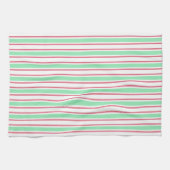 Pfefferminzgrün, rosa und weiße Streifen aus Süßig Geschirrtuch (Horizontal)