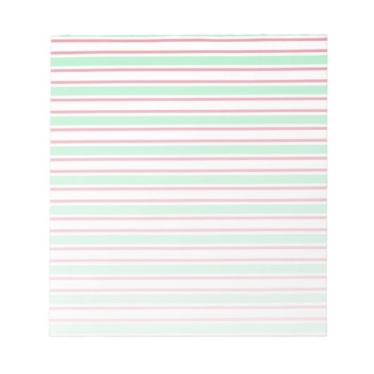 Pfefferminzgrün, rosa und weiße Streifen aus Süßig Notizblock (Vorderseite)